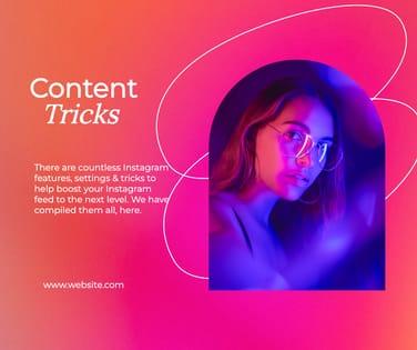 Контентные Трюки, Пост в Facebook для Бизнеса в Розовом Цвете