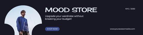 Темно-синий Магазин Одежды Баннер Etsy