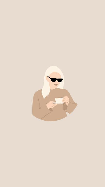 Женщина Кофе Пастель Инстаграм Хайлайтс