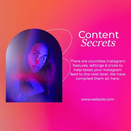 Секреты Контента, Розовый Бизнес Пост в Instagram